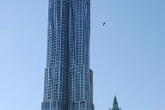 25 Pace University, Gehry New York, Woolworth Building From The Walk Near The End Of The New York Brooklyn Bridge